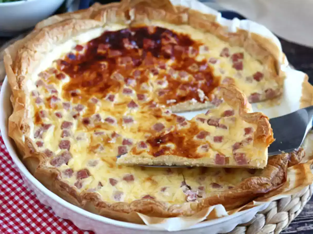 Lättlagad quiche med skinka, ost och yoghurt! - foto 3