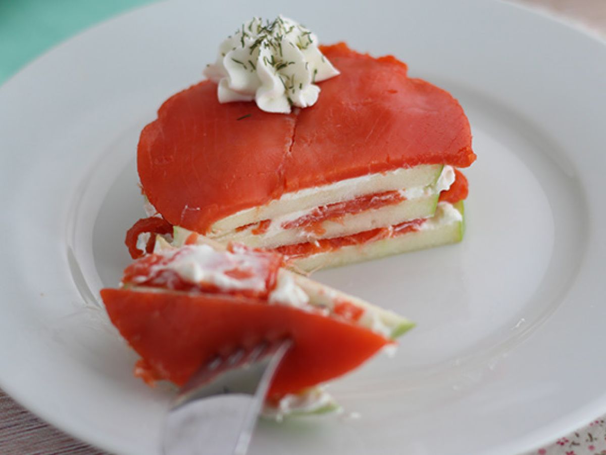 Lax mille feuille med grönt äpple - foto 2