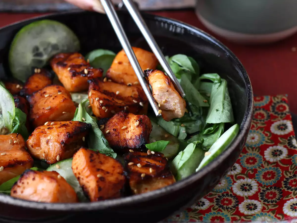 Laxbitar i airfryer med asiatisk marinad - foto 2