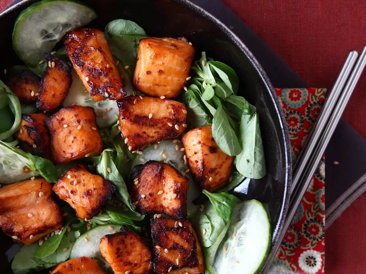 Laxbitar i airfryer med asiatisk marinad - foto 4
