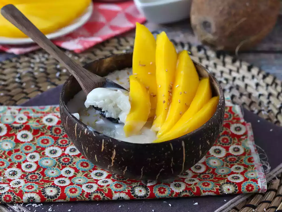 Mango sticky rice, den superbekväma thailändska desserten