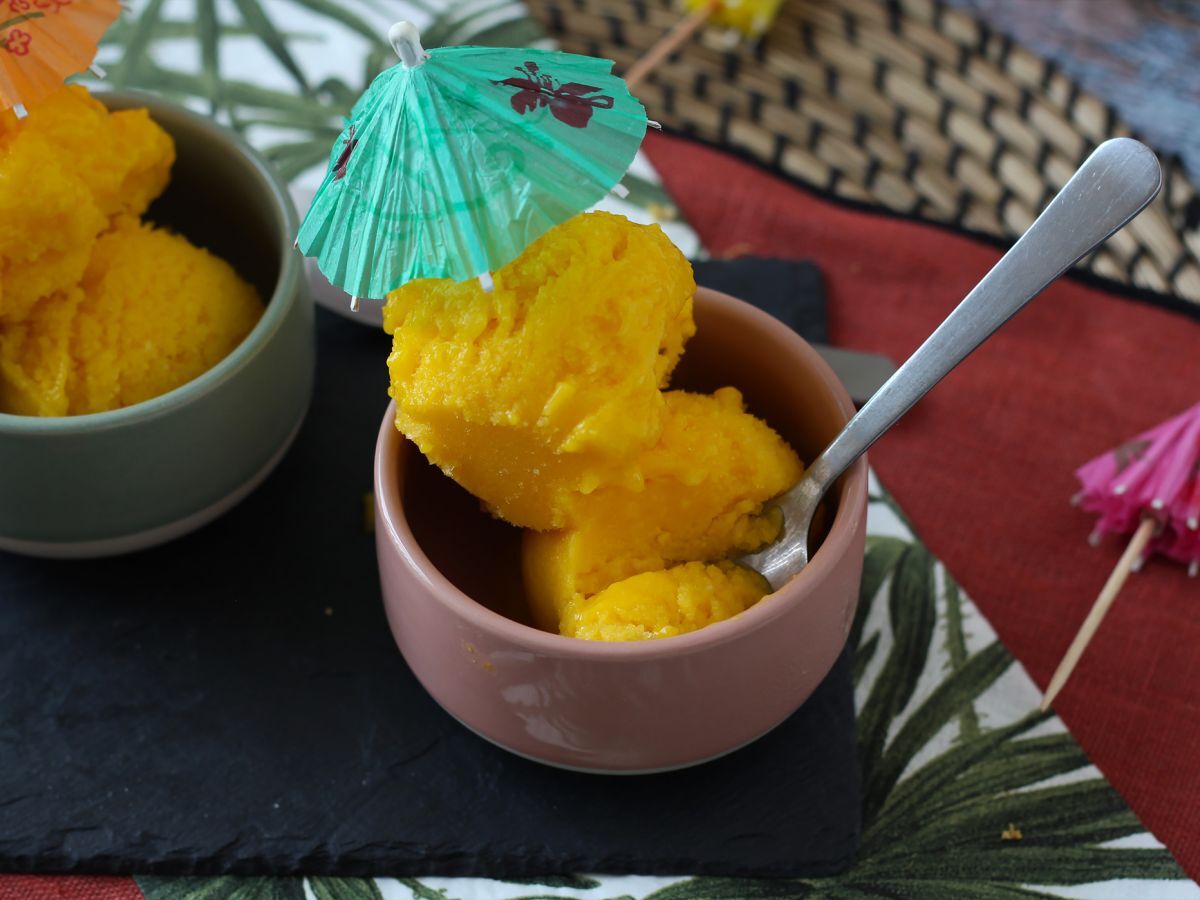 Mangosorbet med lime - bara 3 ingredienser, klar på 5 minuter! - foto 2