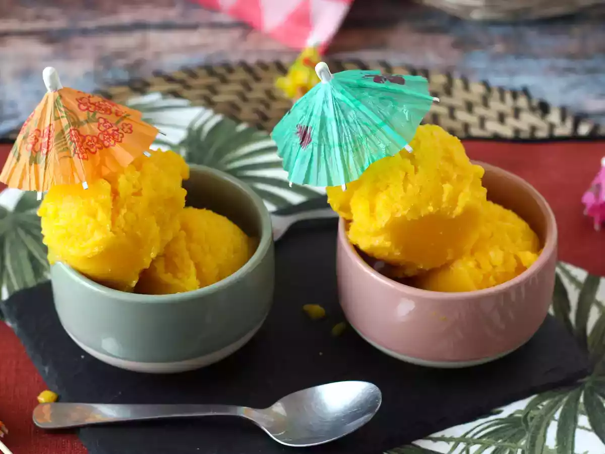 Mangosorbet med lime - bara 3 ingredienser, klar på 5 minuter! - foto 3