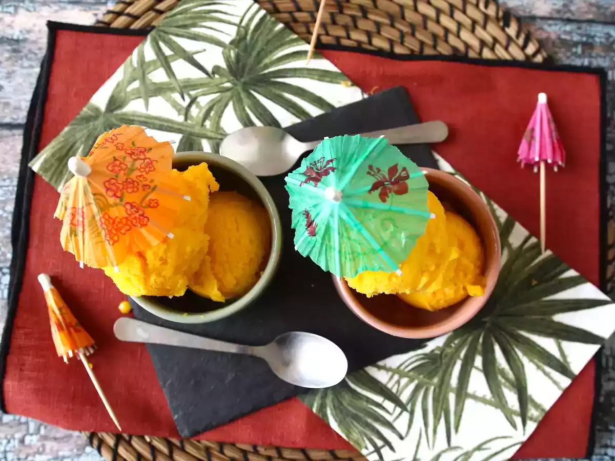 Mangosorbet med lime - bara 3 ingredienser, klar på 5 minuter! - foto 5