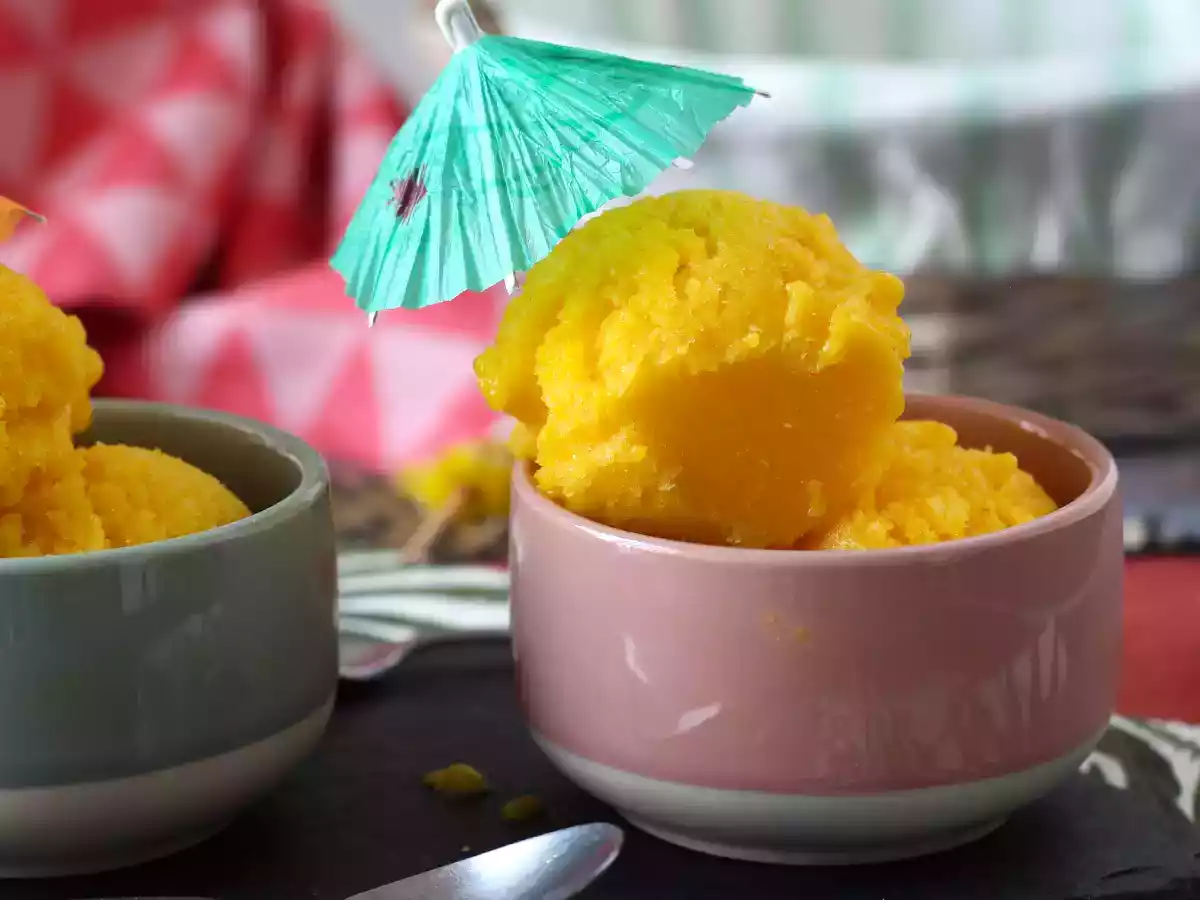 Mangosorbet med lime - bara 3 ingredienser, klar på 5 minuter! - foto 6