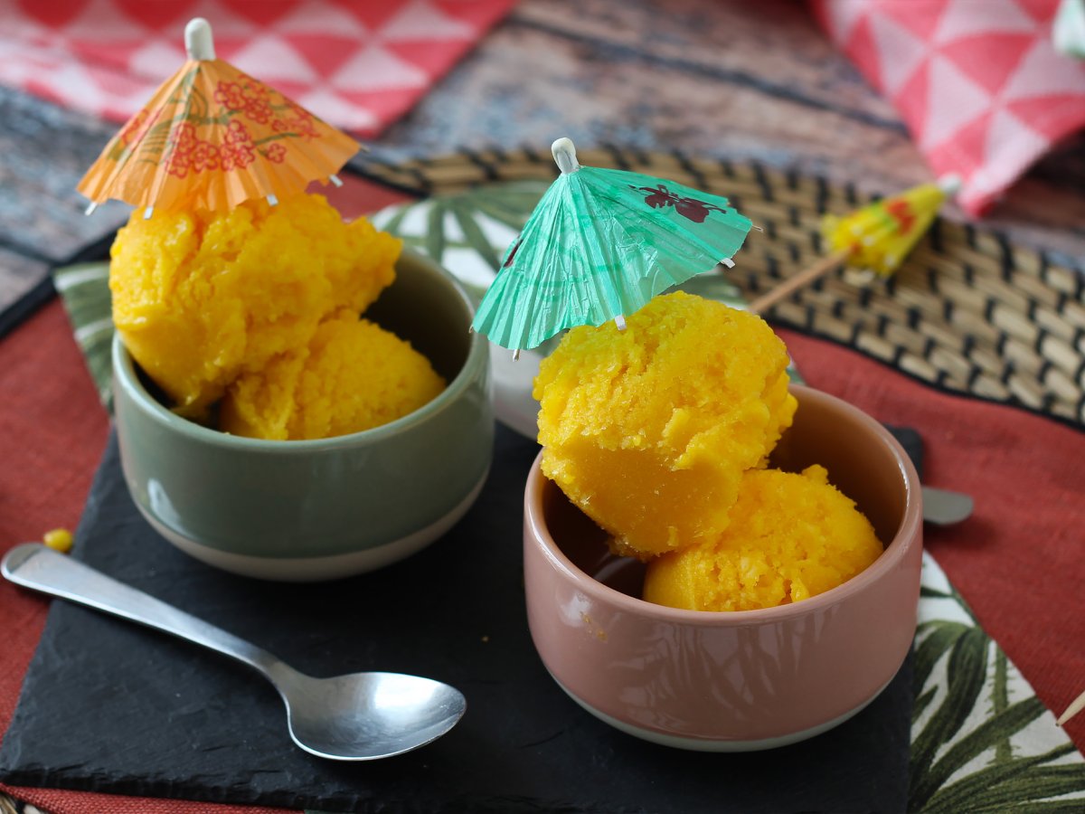 Mangosorbet med lime - bara 3 ingredienser, klar på 5 minuter! - foto 7