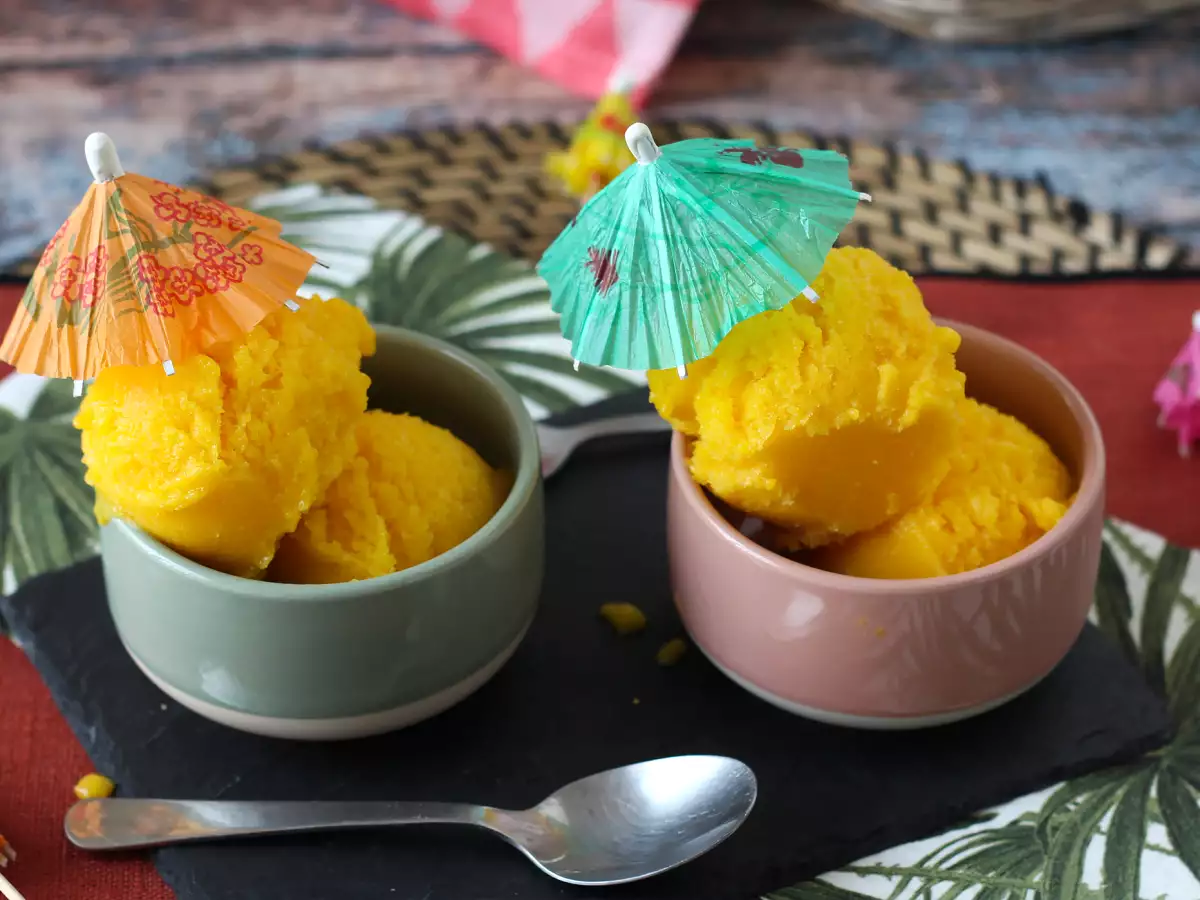 Mangosorbet med lime – bara 3 ingredienser och klar att servera på 5 minuter! - foto 3