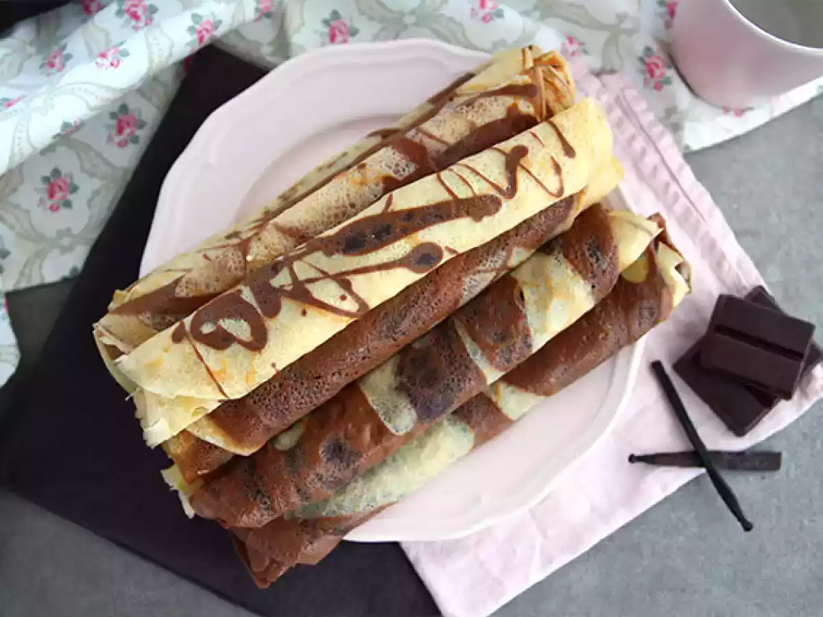 Marmorerade crêpes med vanilj och choklad - foto 3