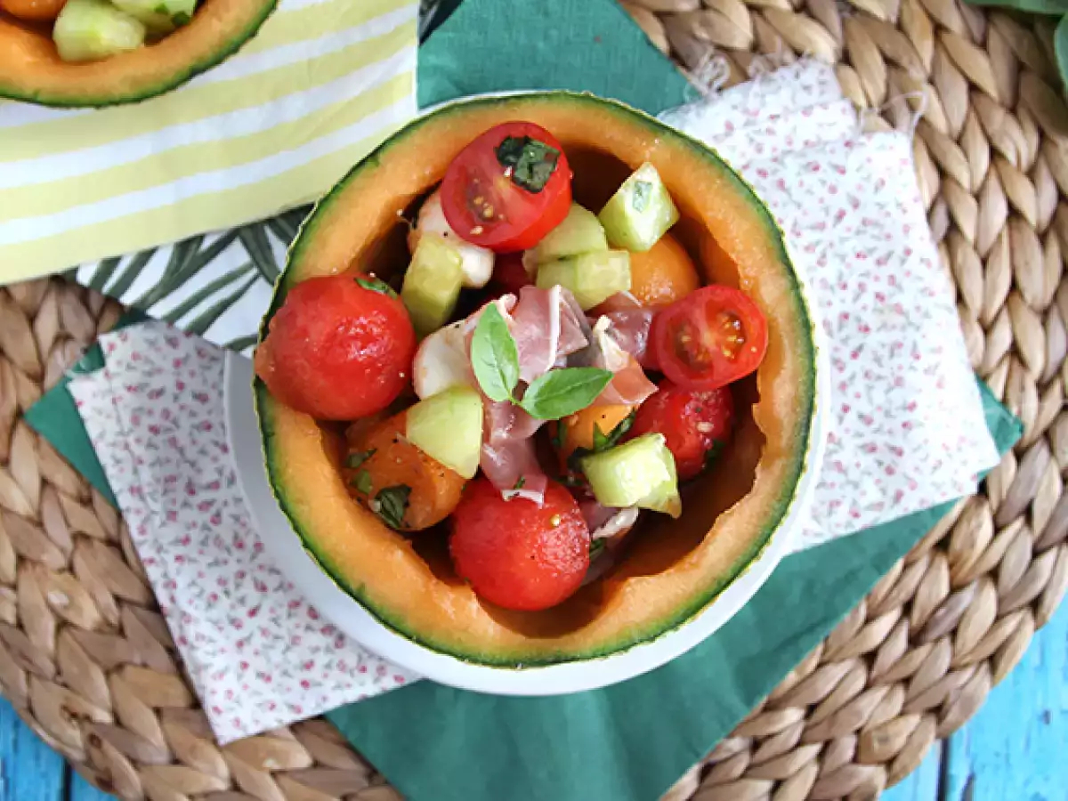 Melonsallad i melonhalvor - foto 4