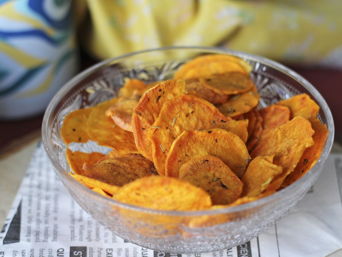 Mikrovågsugn sötpotatischips