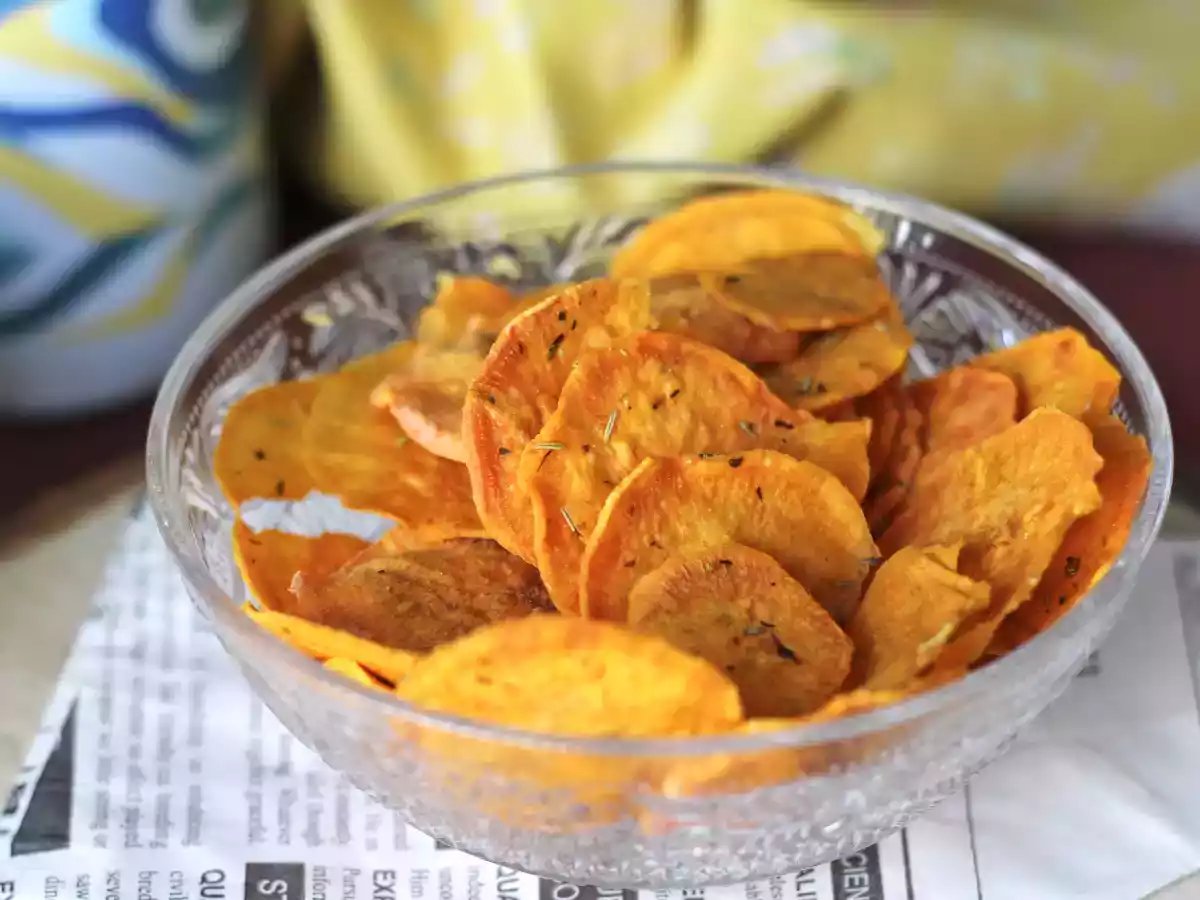 Mikrovågsugn sötpotatischips