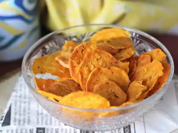 Recept Mikrovågsugn sötpotatischips