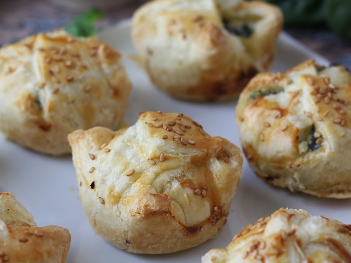 Mini smördegsbakelser med spenat och getost - foto 2