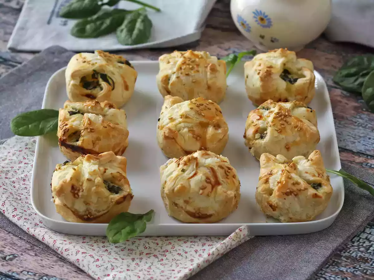 Mini smördegsbakelser med spenat och getost - foto 5