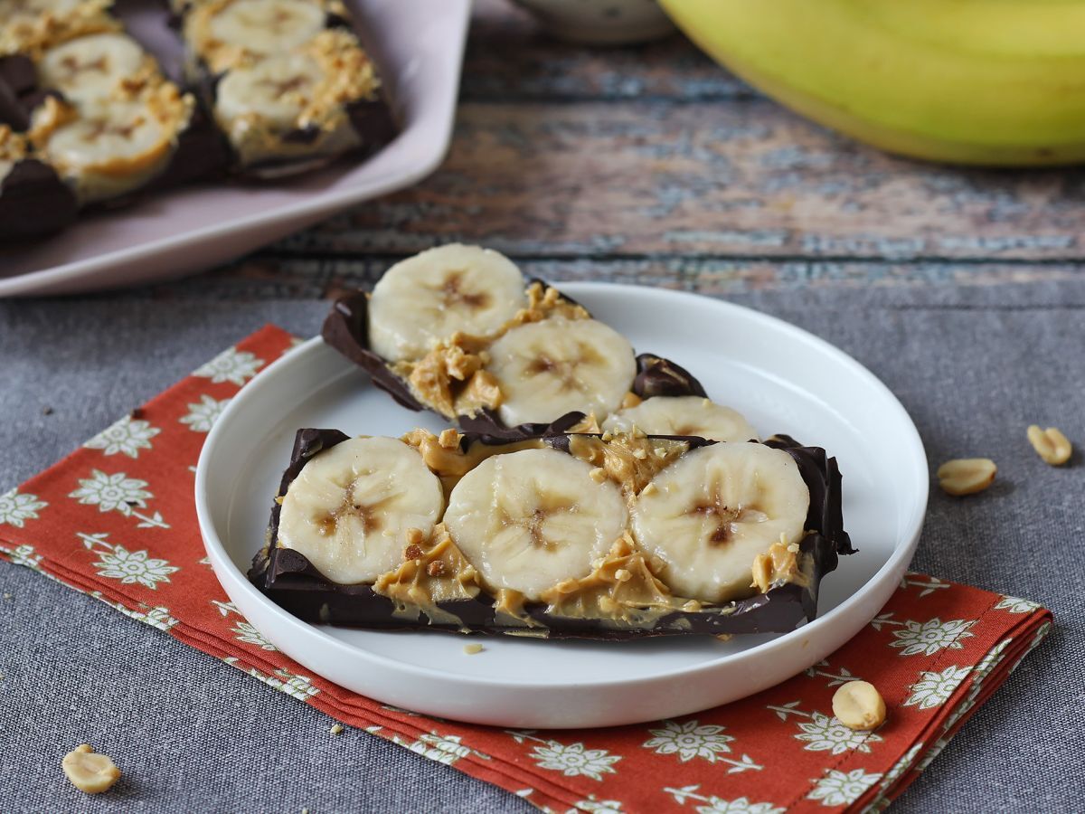 Minibarer med banan, jordnötssmör och choklad, mycket goda utan tillsatt socker - foto 2