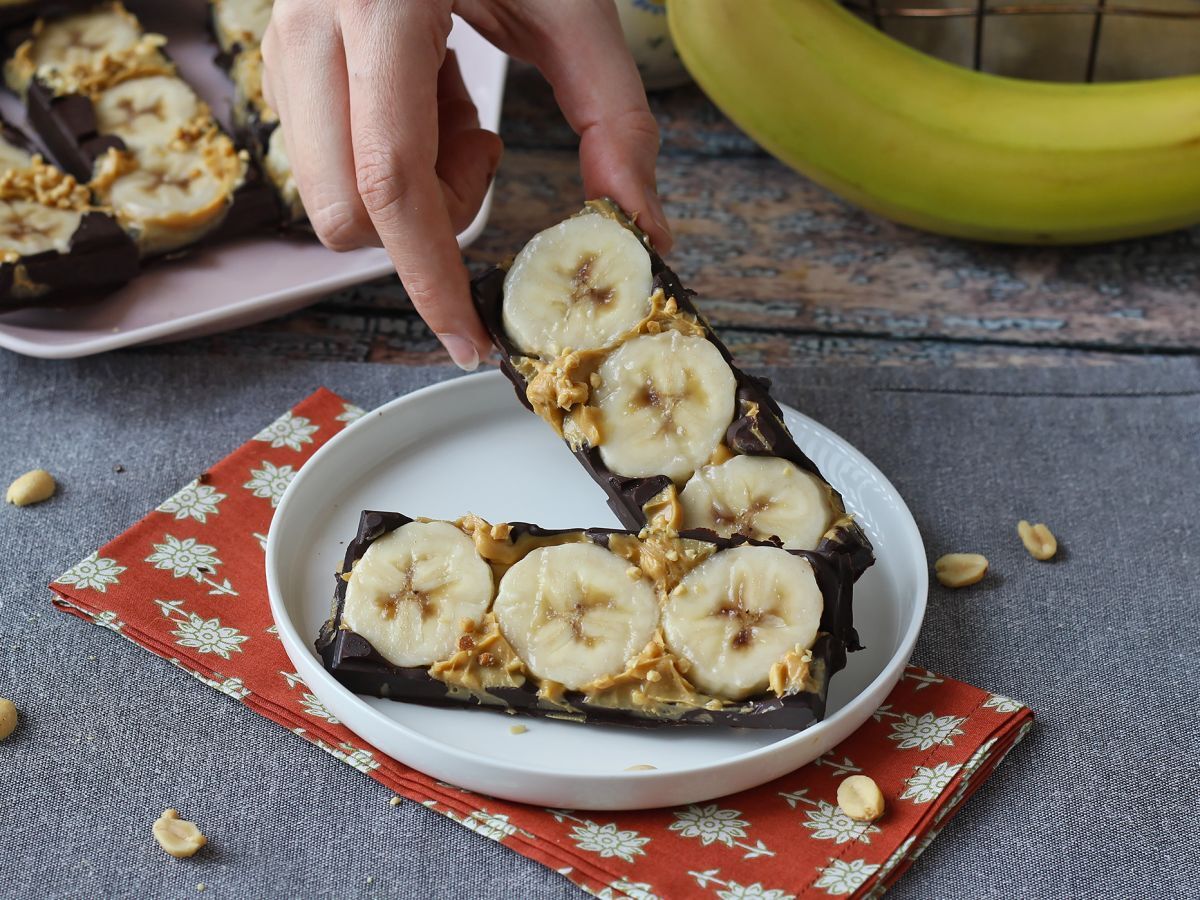 Minibarer med banan, jordnötssmör och choklad, mycket goda utan tillsatt socker - foto 4