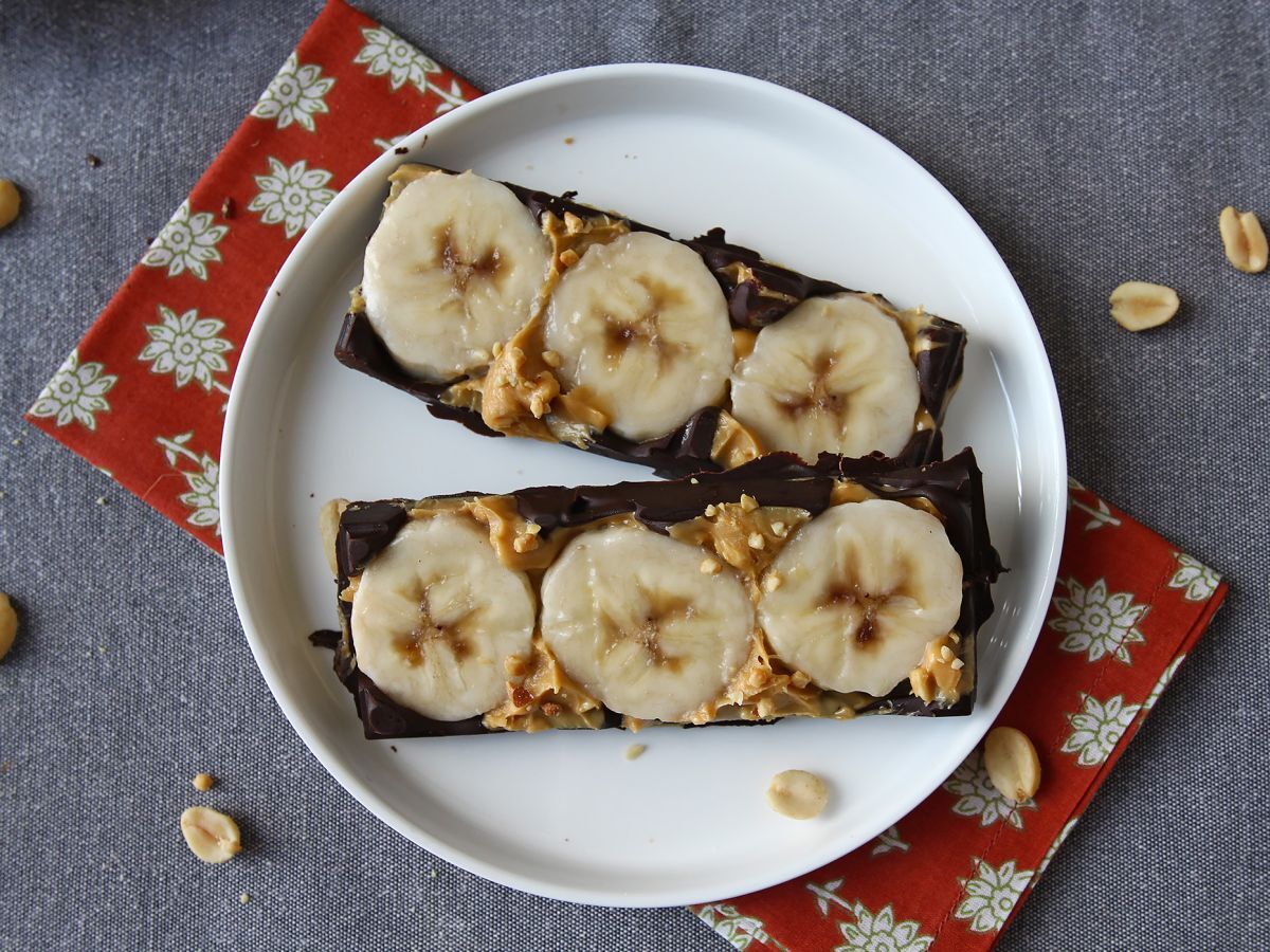 Minibarer med banan, jordnötssmör och choklad, mycket goda utan tillsatt socker - foto 5