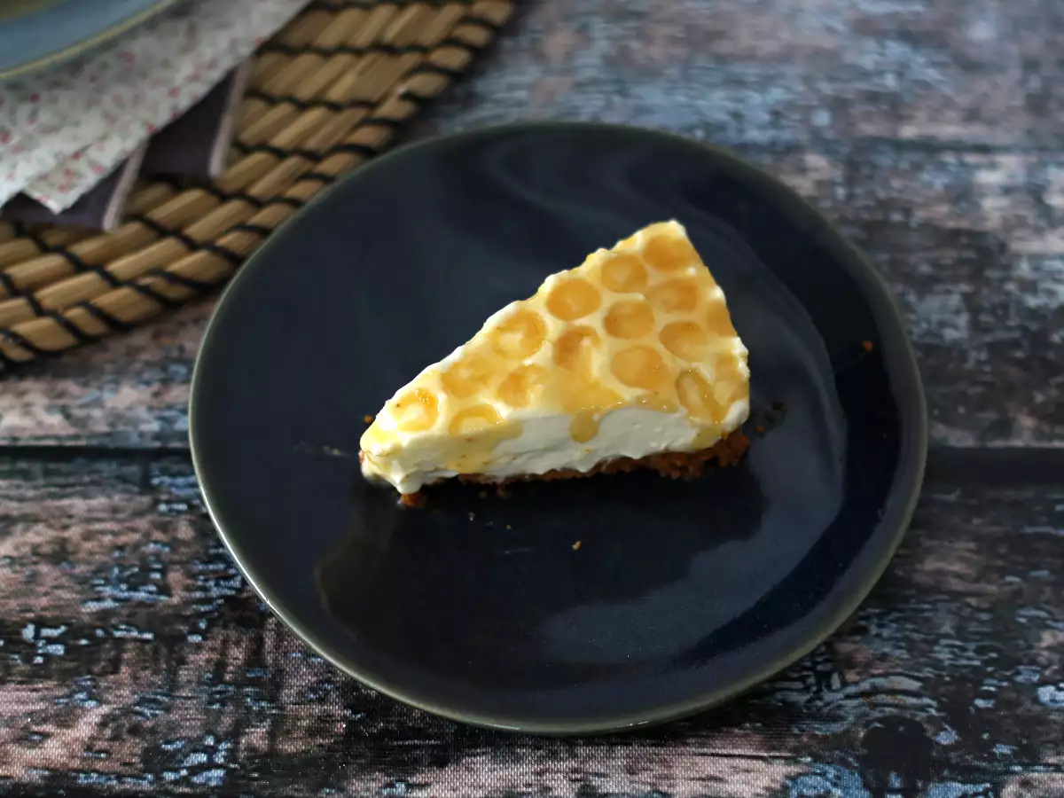 No-bake citron- och honungscheesecake (handledning för tårtdekoration) - foto 2