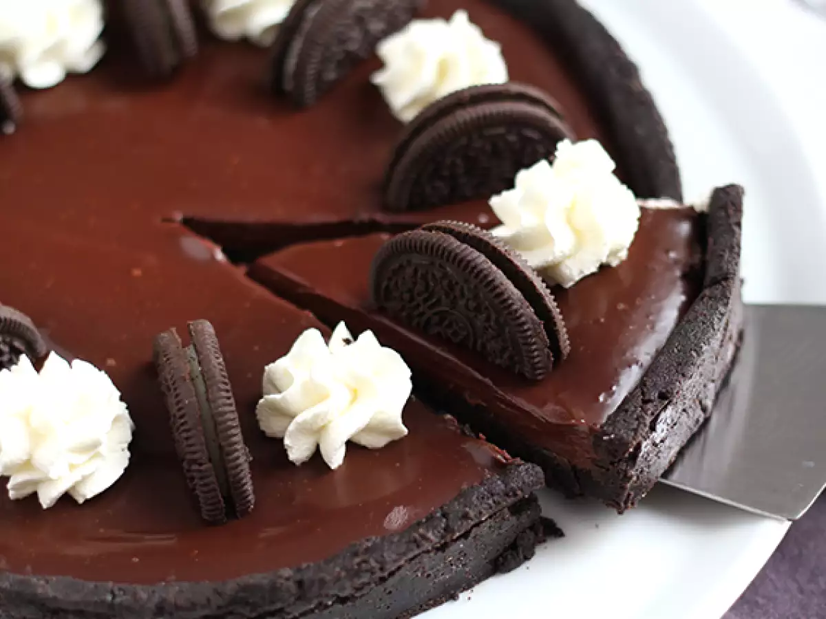 Oreo- och chokladtarte utan ugn