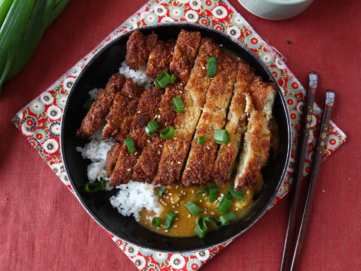 Panerad aubergine med pankoströbröd, katsu-liknande japansk curry men vegetarisk - foto 5
