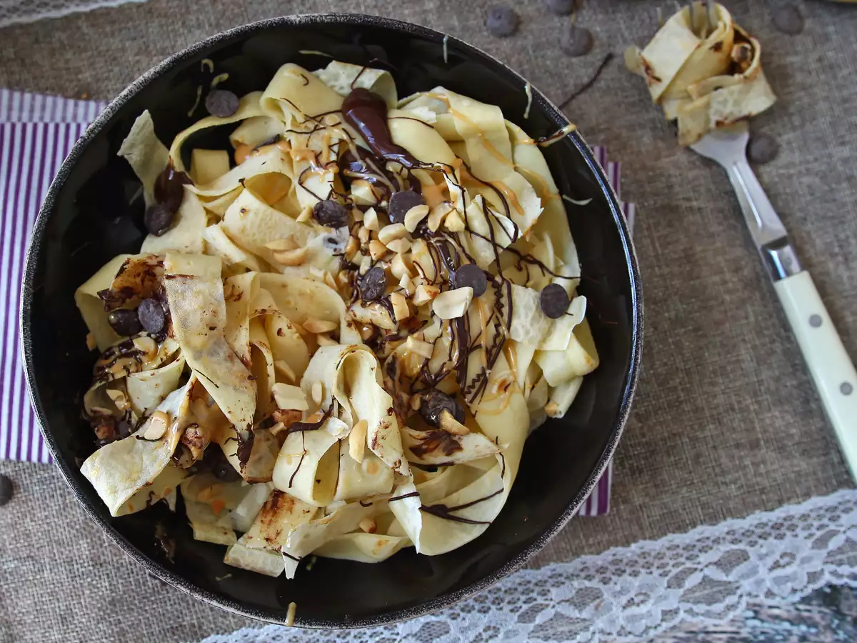 Pannkakstagliatelle med choklad och jordnötssmör! - foto 4