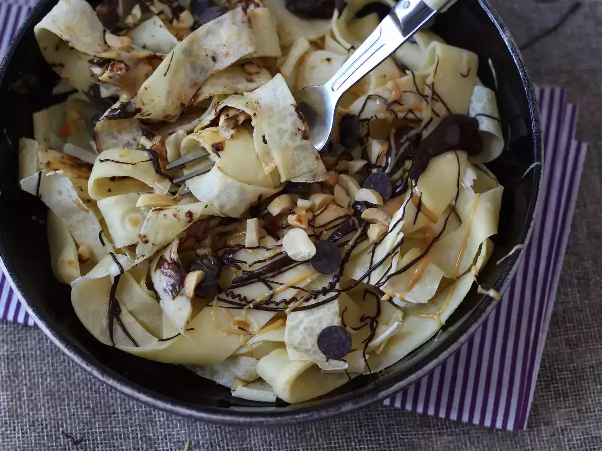 Pannkakstagliatelle med choklad och jordnötssmör! - foto 7