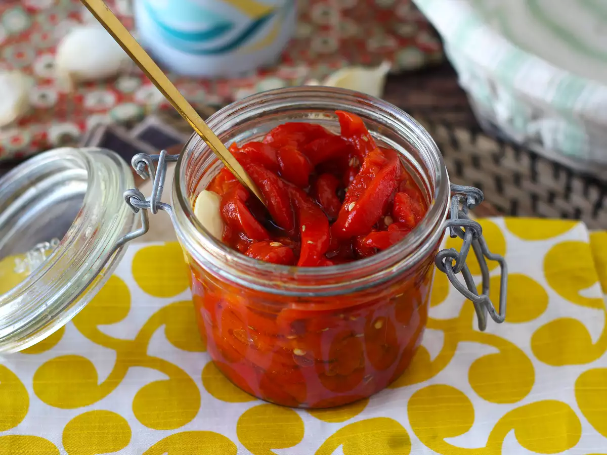 Paprikasallad med rostad paprika i airfryer
