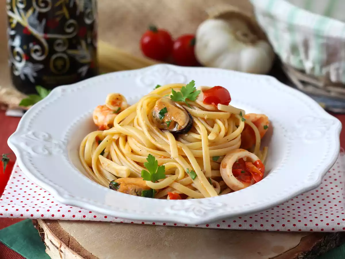 Pasta med frysta skaldjur - en välsmakande och snabb rätt - foto 6