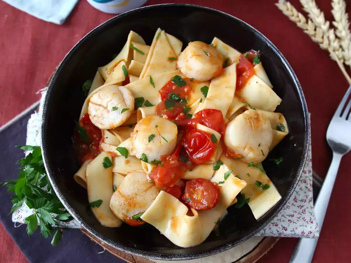 Pasta med pilgrimsmusslor – en elegant pastarätt med smak av havet - foto 4