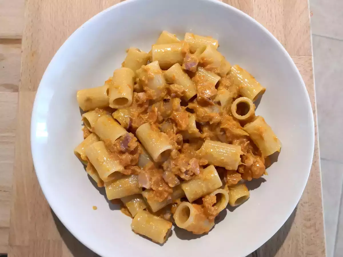 Pasta med pumpa och bacon