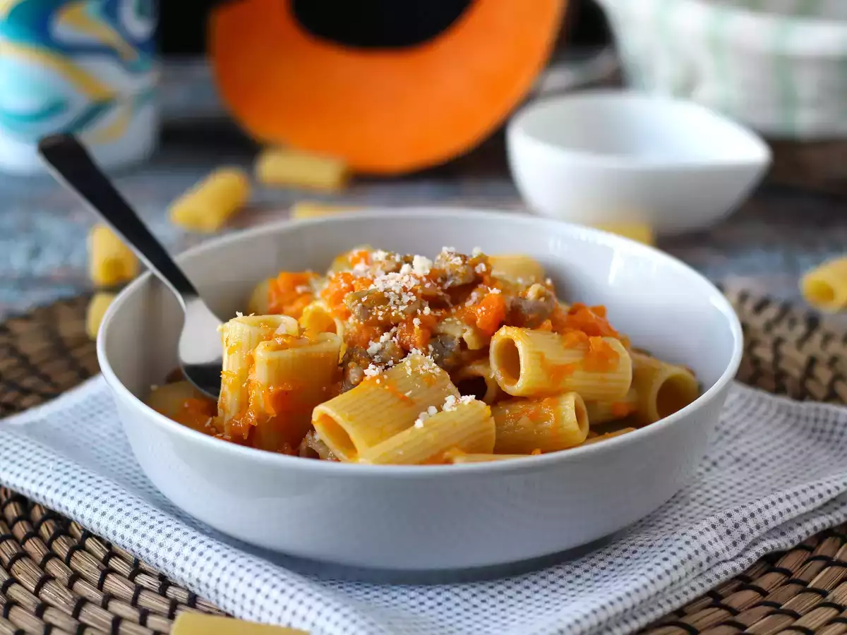 Pasta med pumpa och korv - foto 2