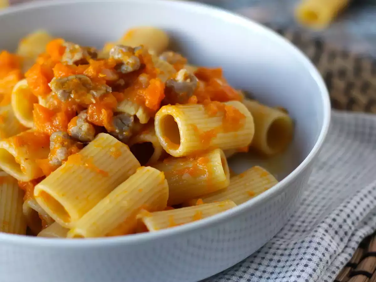 Pasta med pumpa och korv - foto 3
