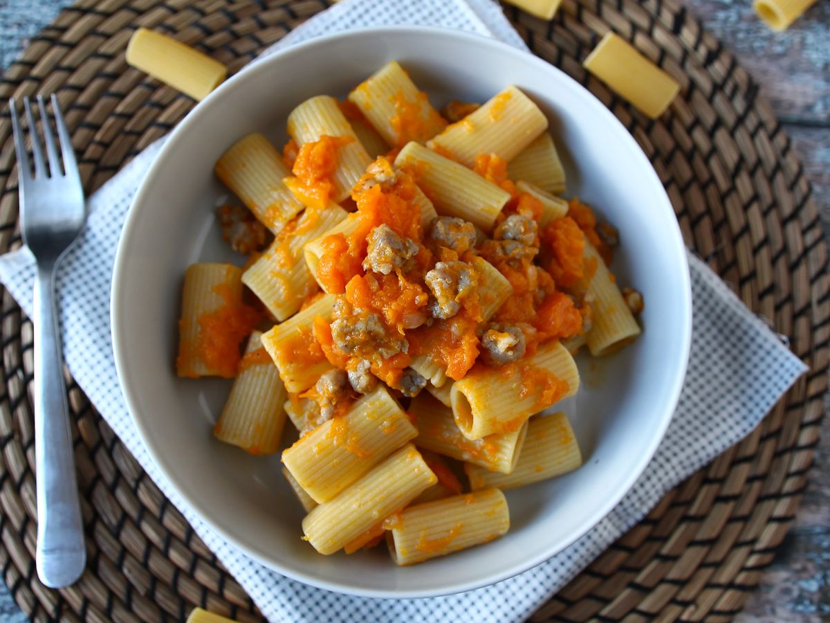 Pasta med pumpa och korv - foto 4