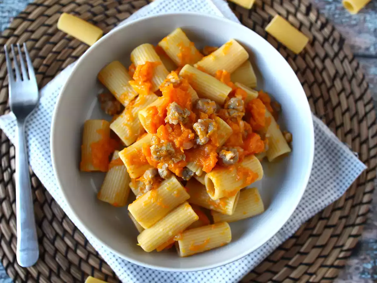 Pasta med pumpa och korv - foto 4