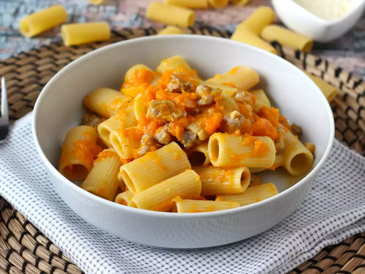 Pasta med pumpa och korv - foto 5