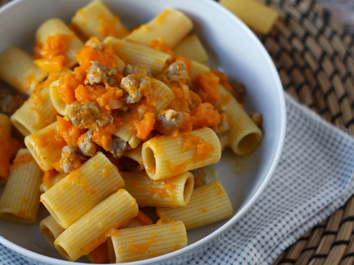Pasta med pumpa och korv - foto 6