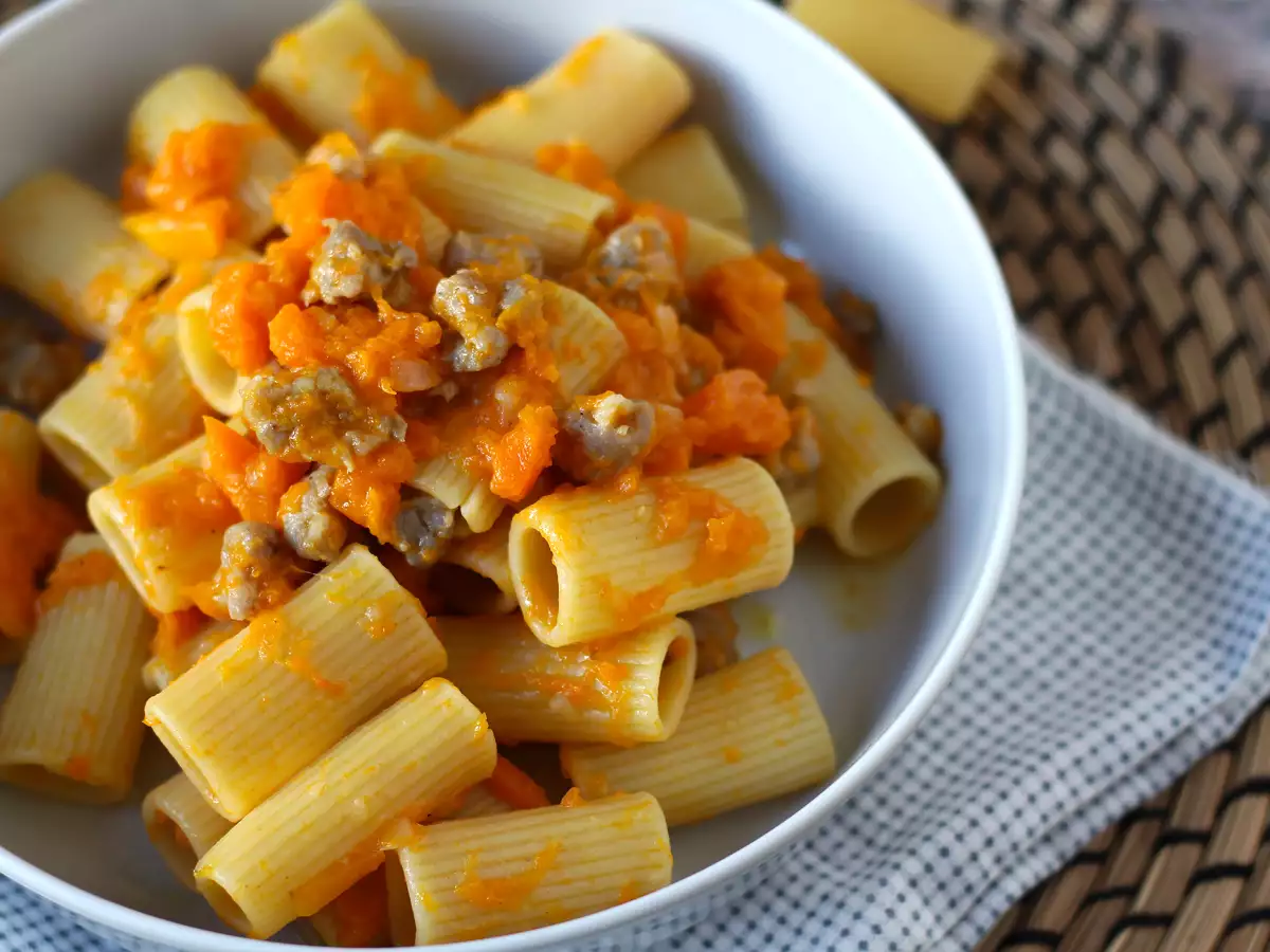 Pasta med pumpa och korv - foto 6