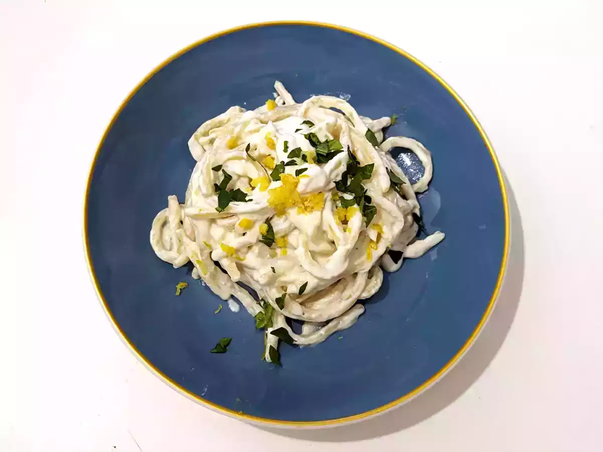 Pasta med ricotta och citron, en delikat första rätt som är mycket lätt att förbereda! - foto 2