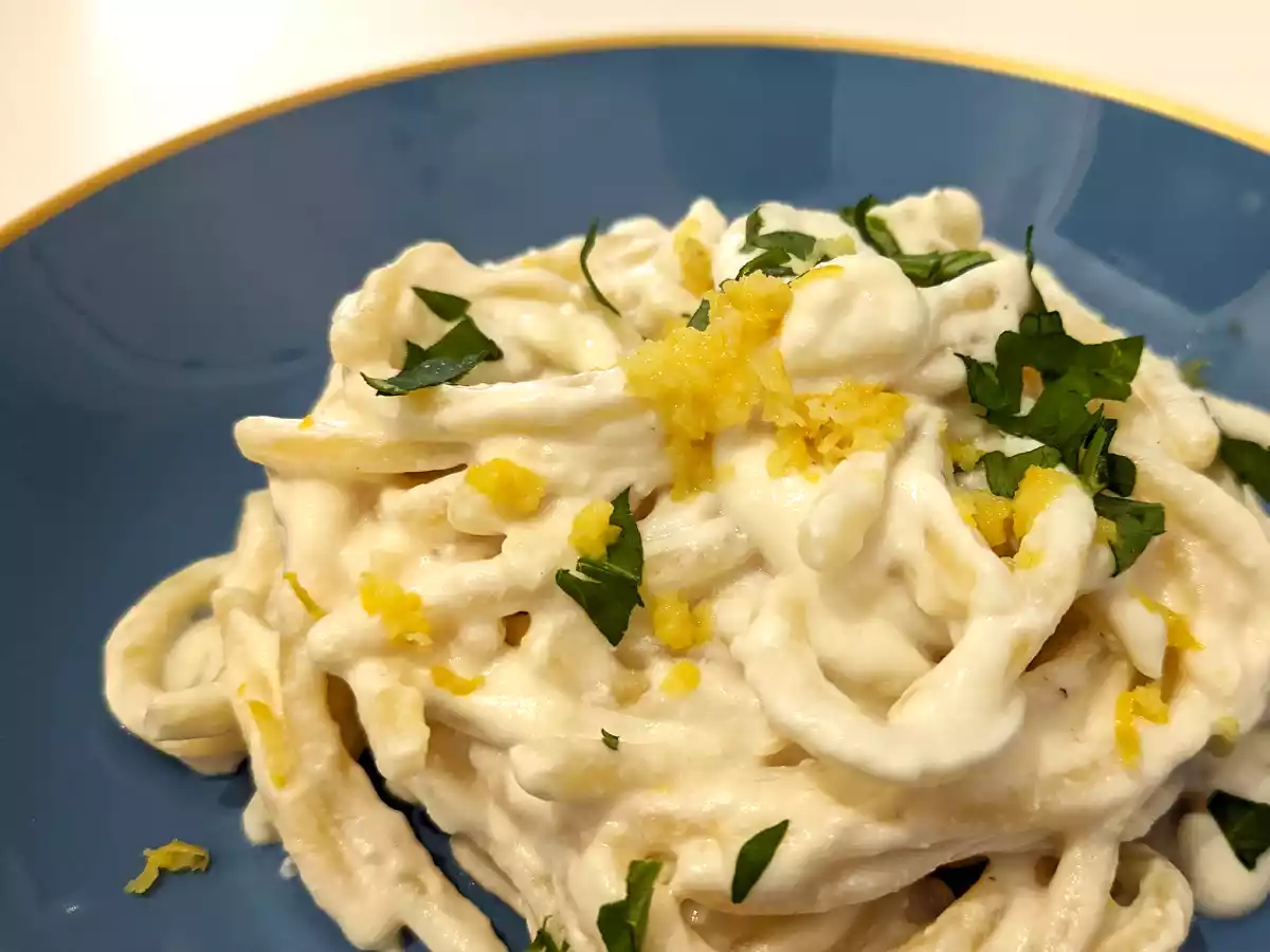 Pasta med ricotta och citron, en delikat första rätt som är mycket lätt att förbereda! - foto 3