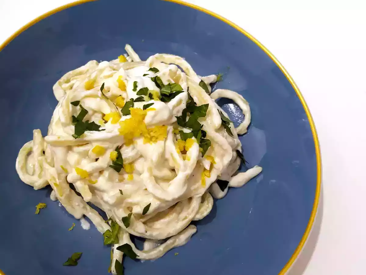 Pasta med ricotta och citron, en delikat första rätt som är mycket lätt att förbereda! - foto 5