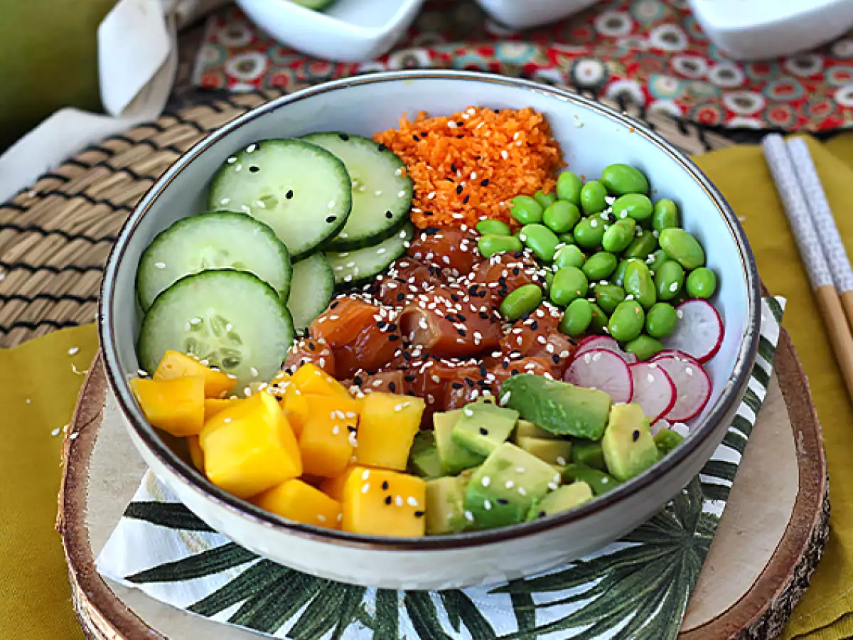 Poké bowl med lax