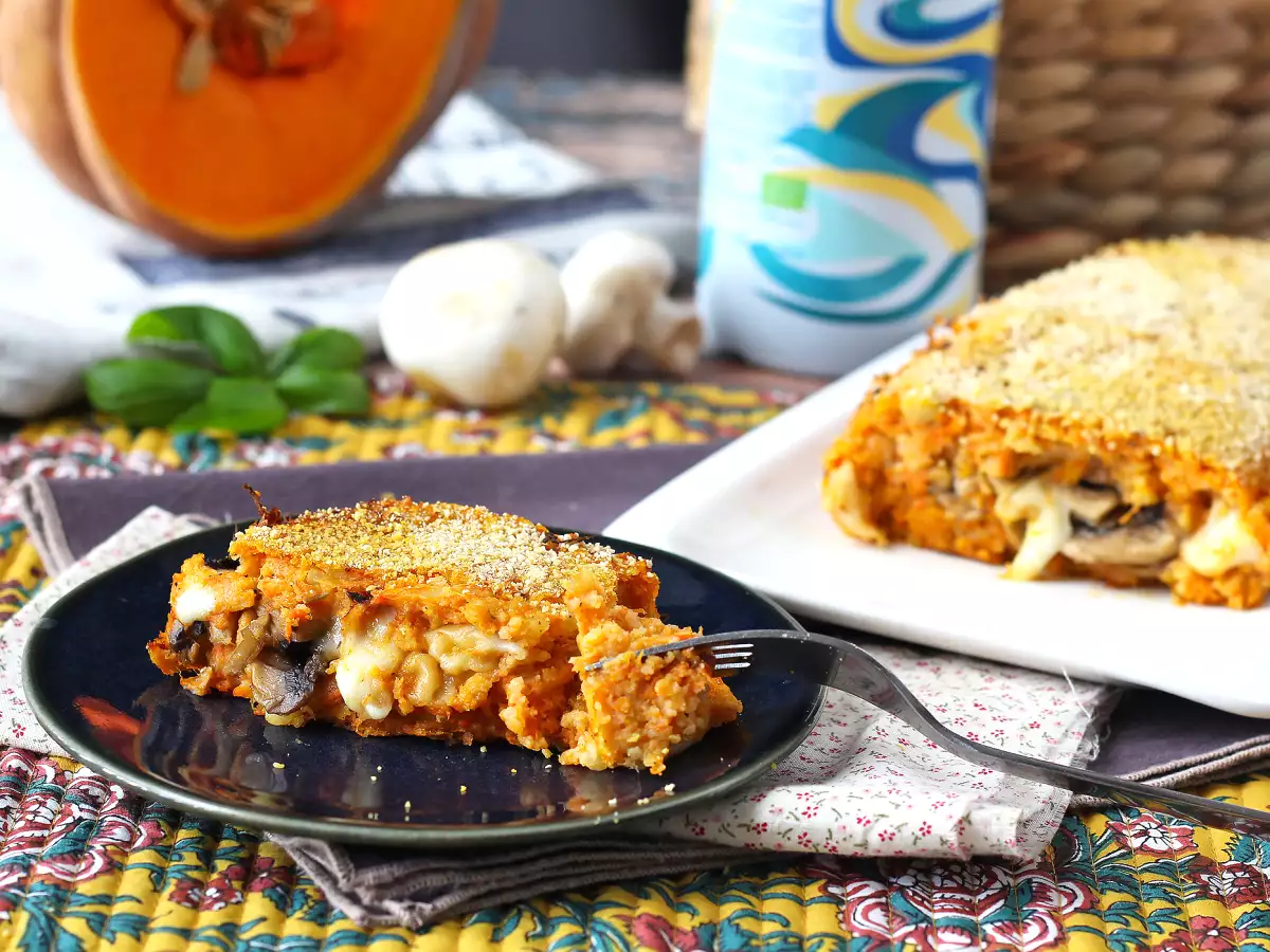 Pumpa köttfärslimpa med svamp och trådig scamorzaost: gott och enkelt bakat recept - foto 5