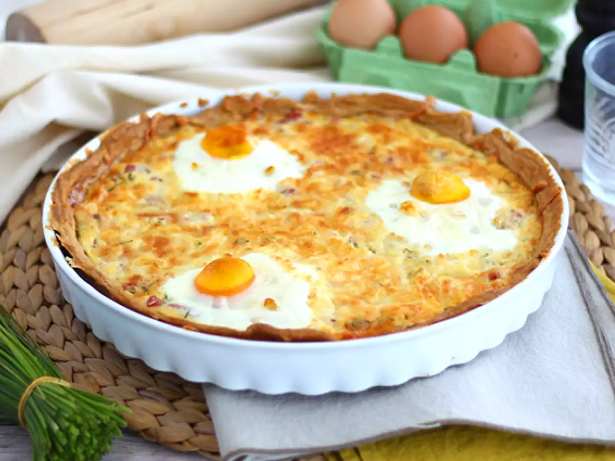 Quiche med ägg och skinka - foto 2