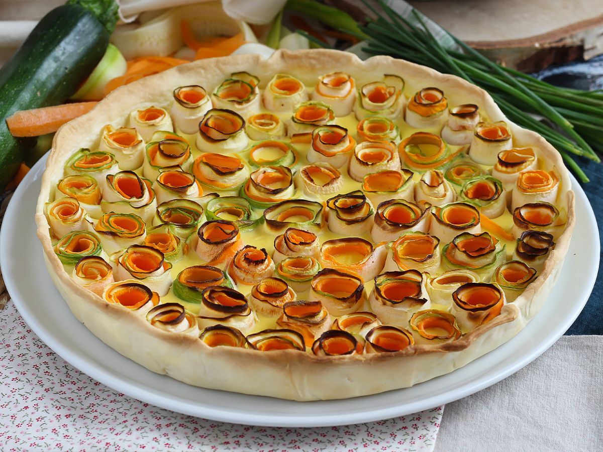 Quiche med rosa zucchini och morötter - foto 2