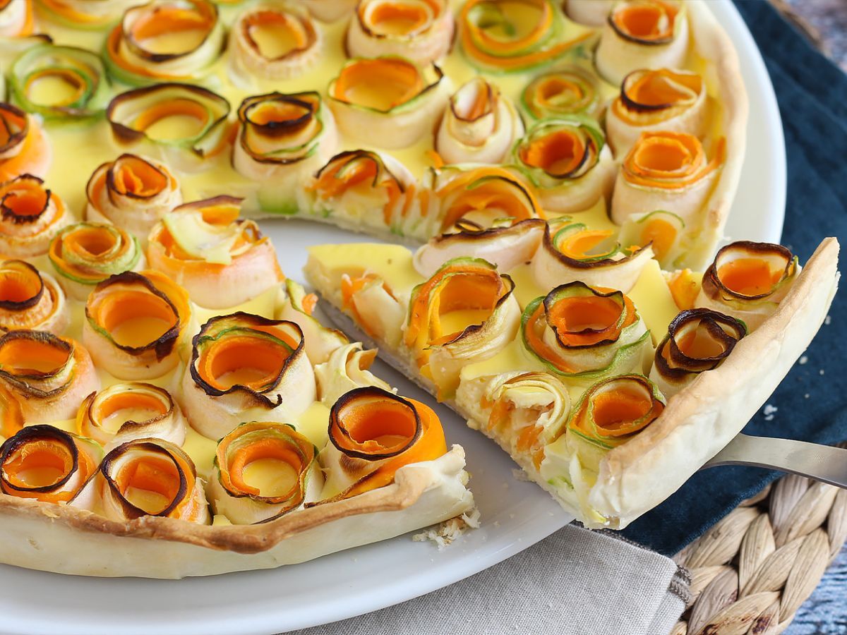 Quiche med rosa zucchini och morötter - foto 4