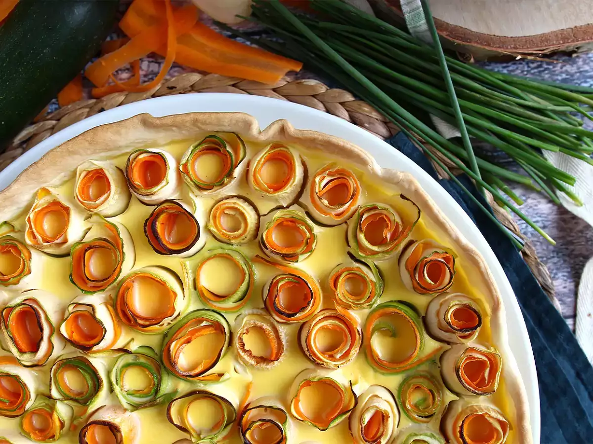 Quiche med rosa zucchini och morötter - foto 5