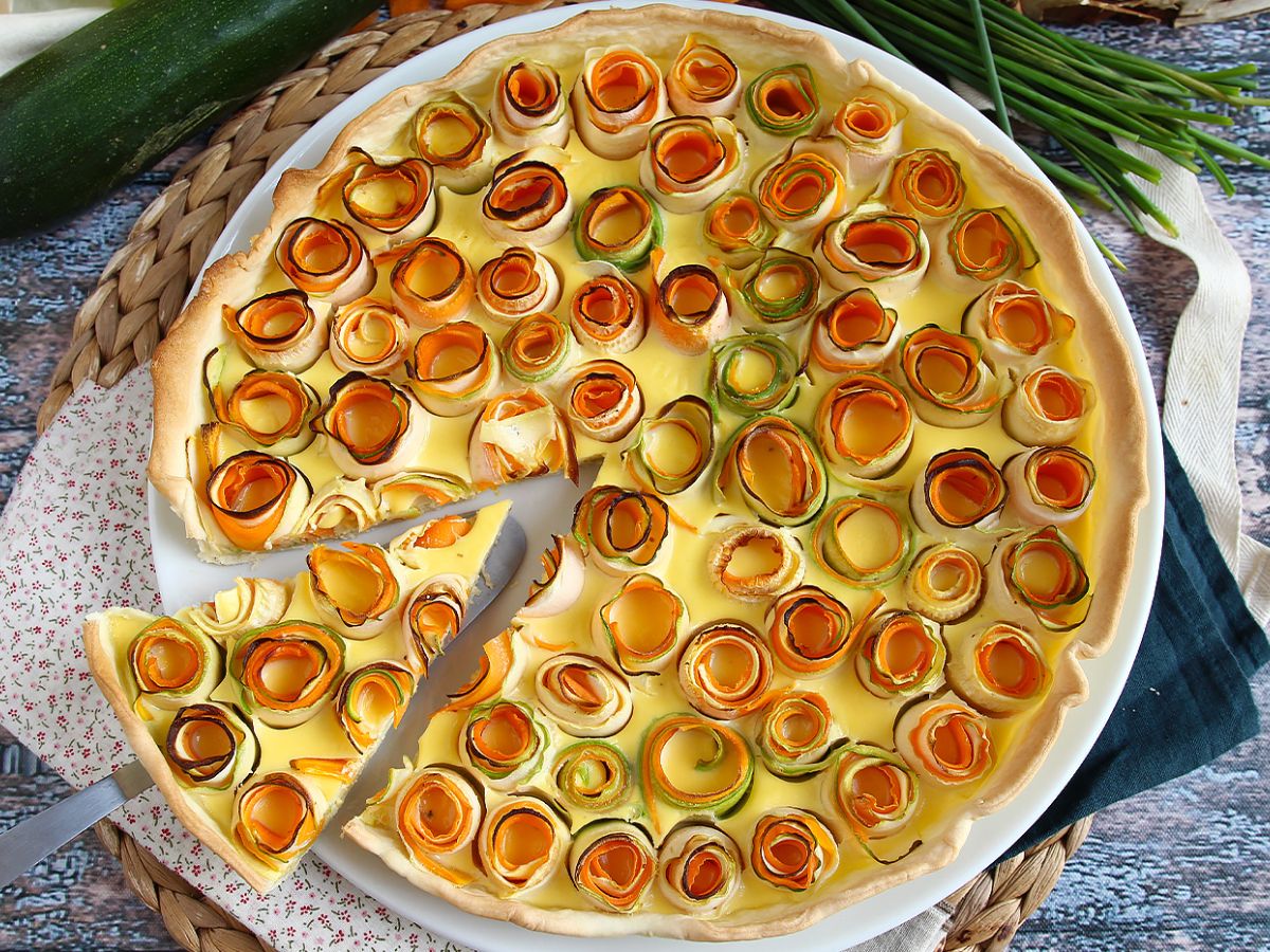 Quiche med rosa zucchini och morötter - foto 6