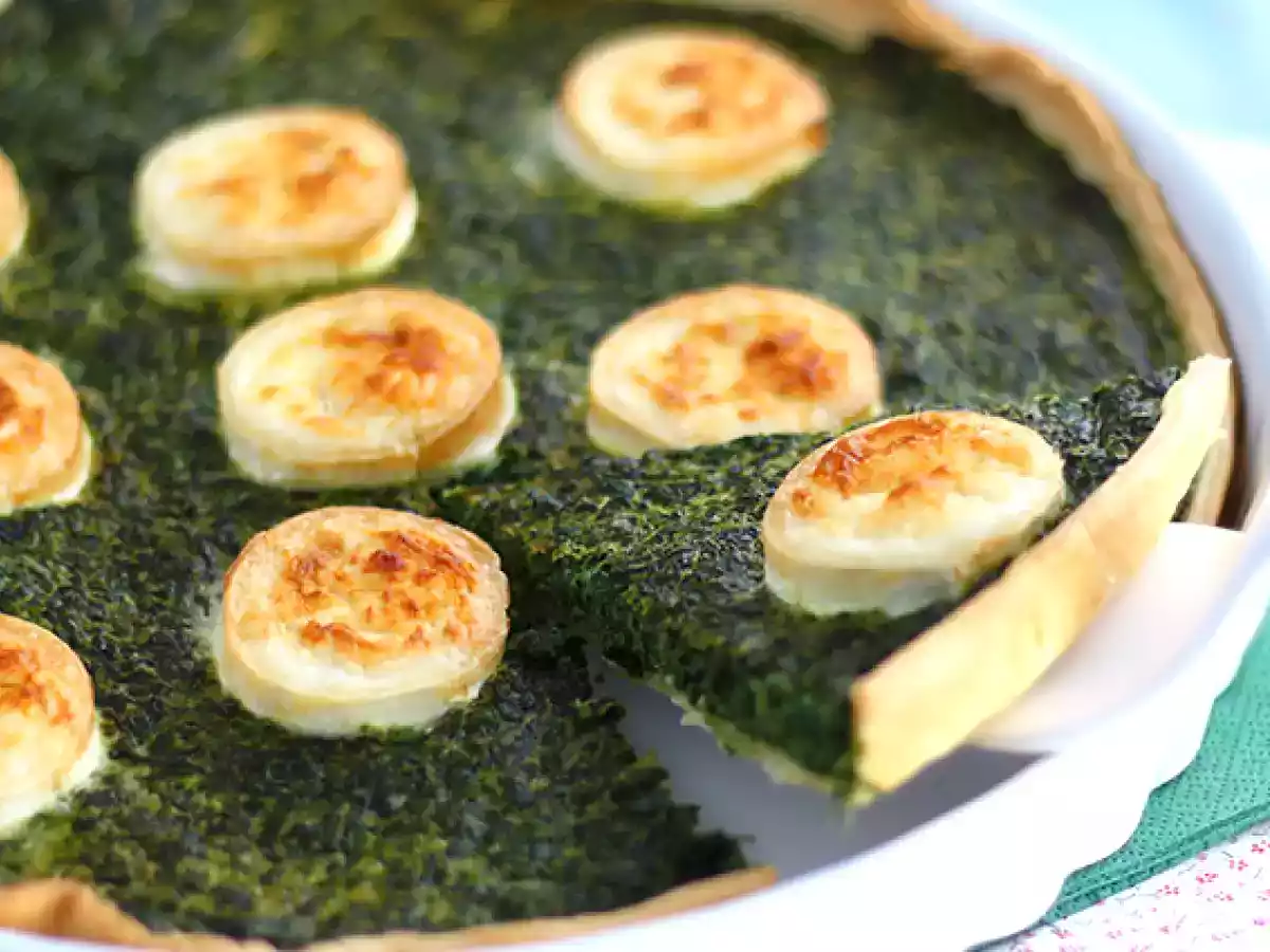Quiche med spenat och getost