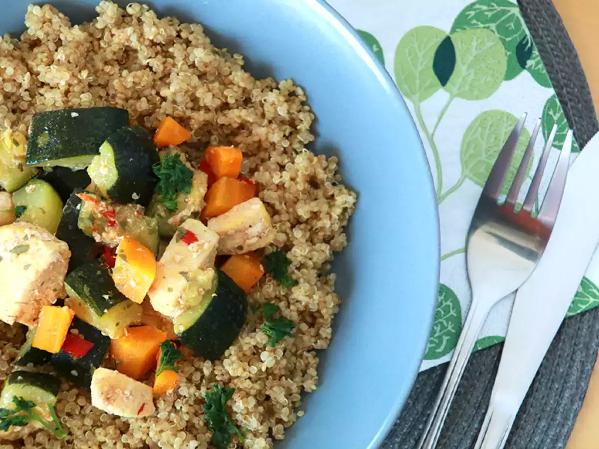 Quinoa med grönsaker och kyckling - foto 3