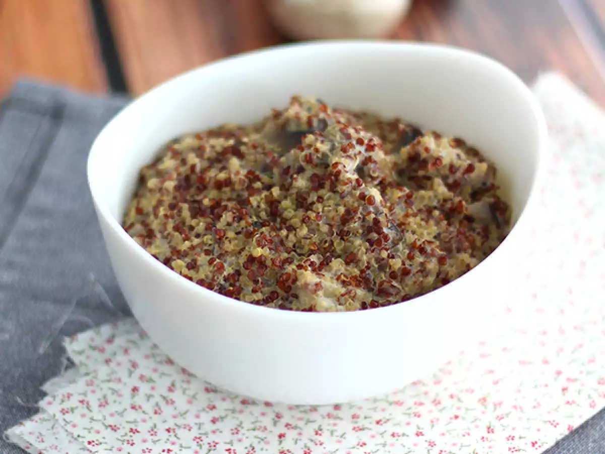 Quinoarisotto med champinjoner
